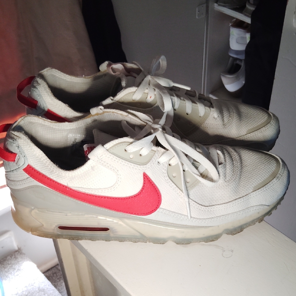 White and Red Sneakers